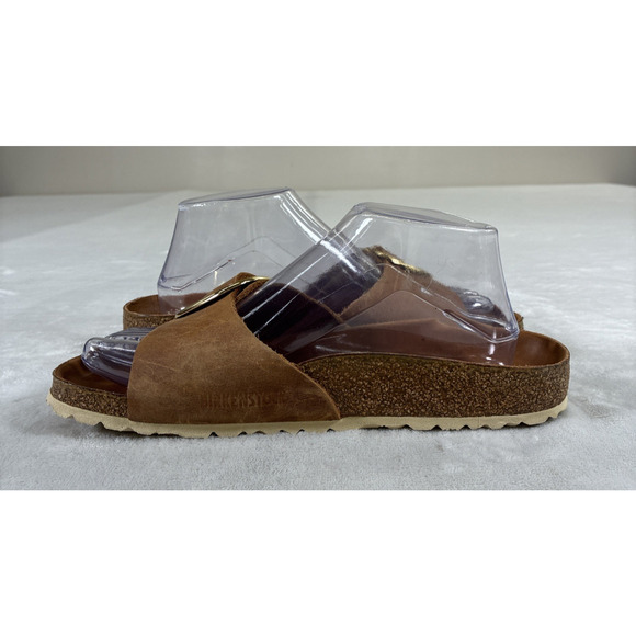 Birkenstock Madrid Big Buckle Sandals In Oiled Leather T-Strap Sandals Sz 39/8 - Picture 5 of 16